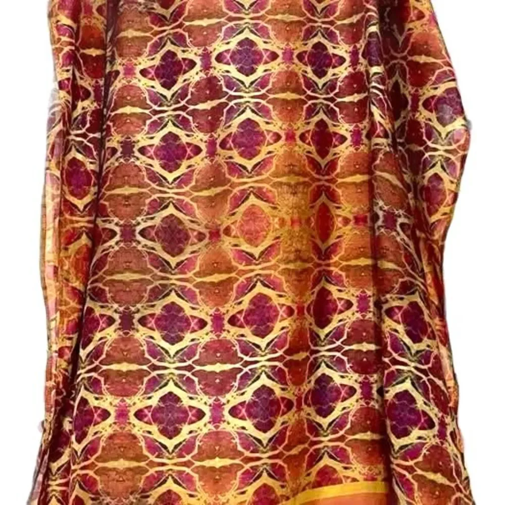 Brocade geometric kaleidoscope print damask bohemian pattern silk 70 X 50
